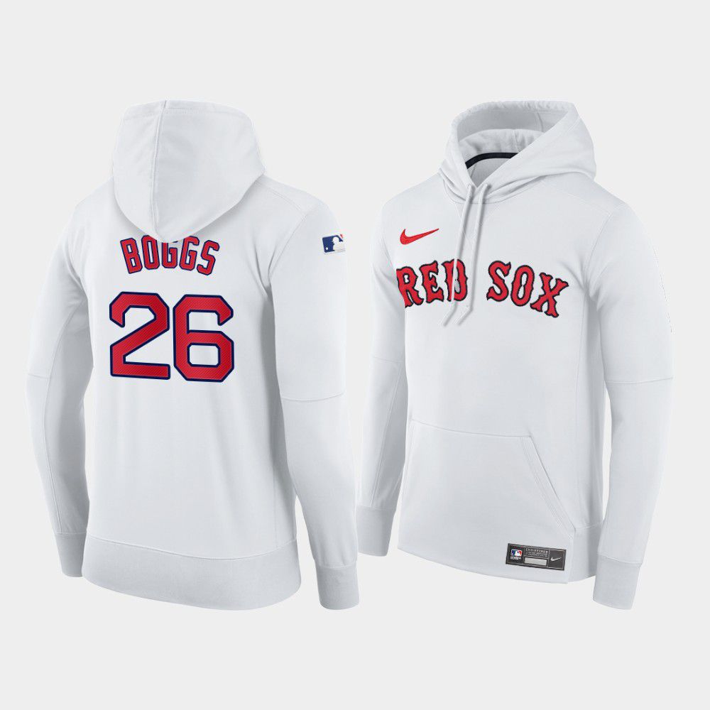 Men Boston Red Sox #26 Boggs white home hoodie 2021 MLB Nike Jerseys->customized mlb jersey->Custom Jersey